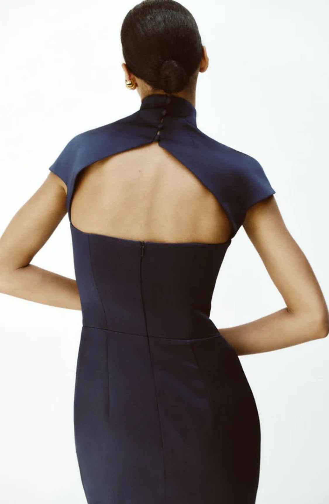 Long Midi Corset Satin Dress with a Side Slit - Image 2