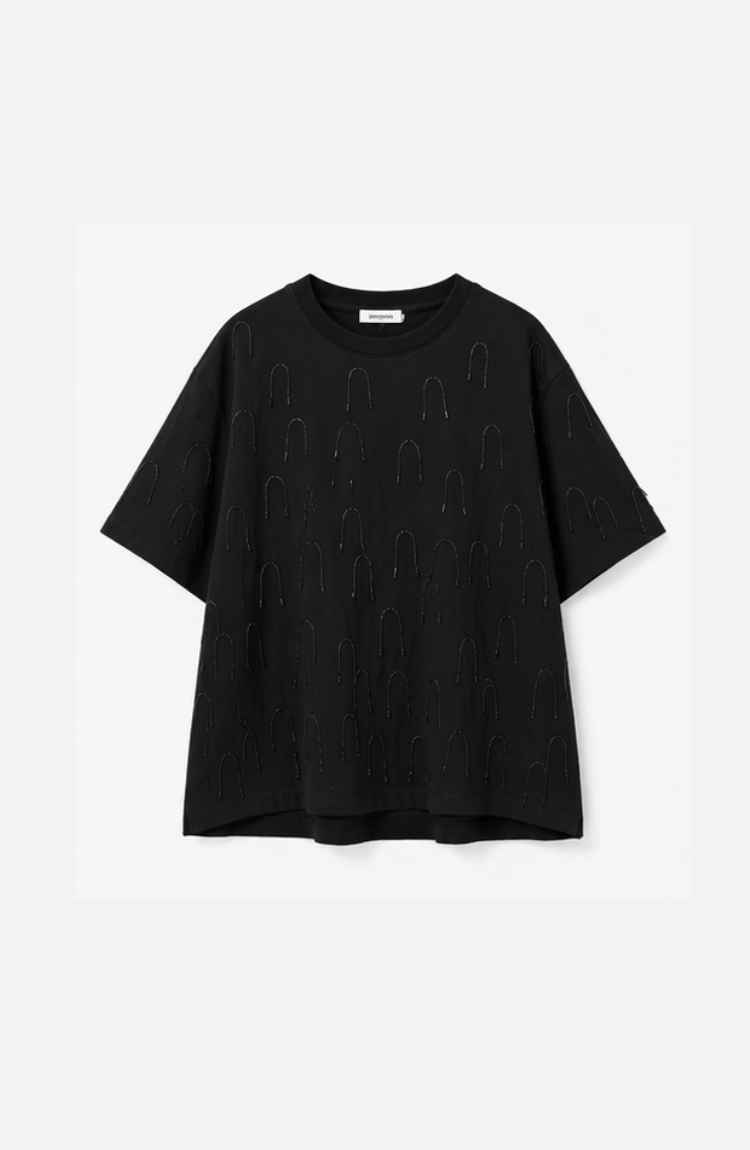 Noir Textured Relaxed Tee - Image 2