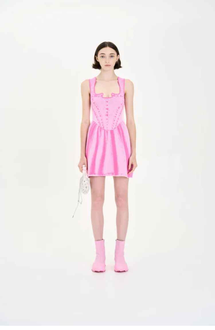 Poppy Denim Print Mini Tank Dress - Image 2