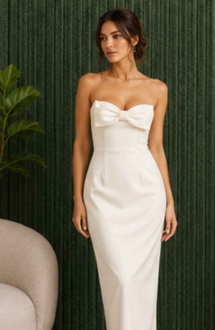 Elea Draped Midi Dress - Image 11