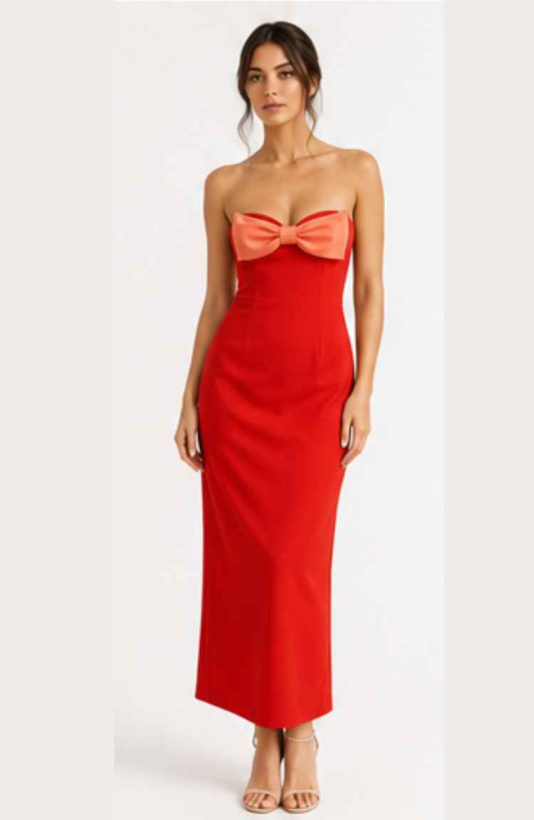 Elea Draped Midi Dress - Image 9