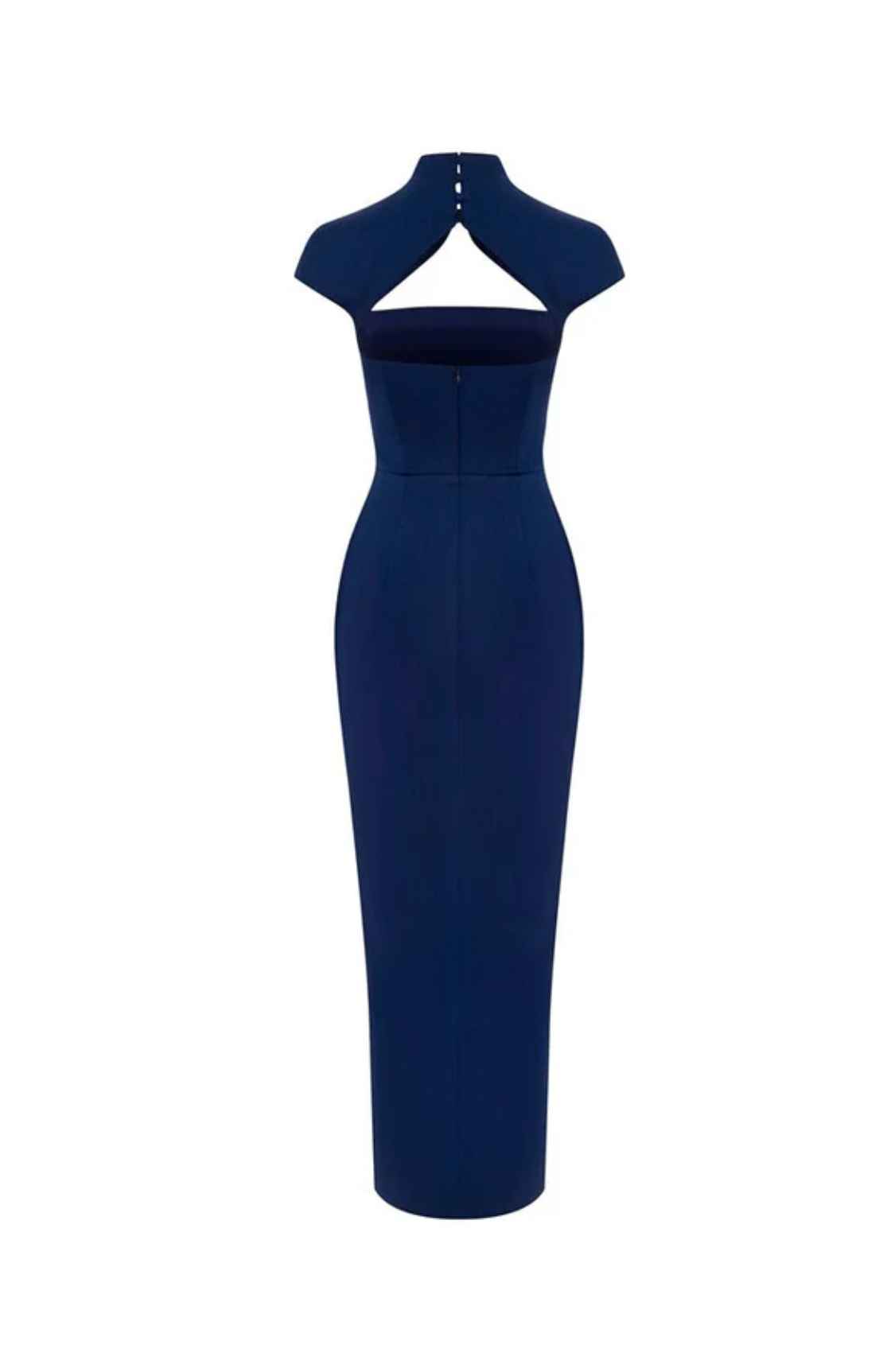 Long Midi Corset Satin Dress with a Side Slit - Image 3