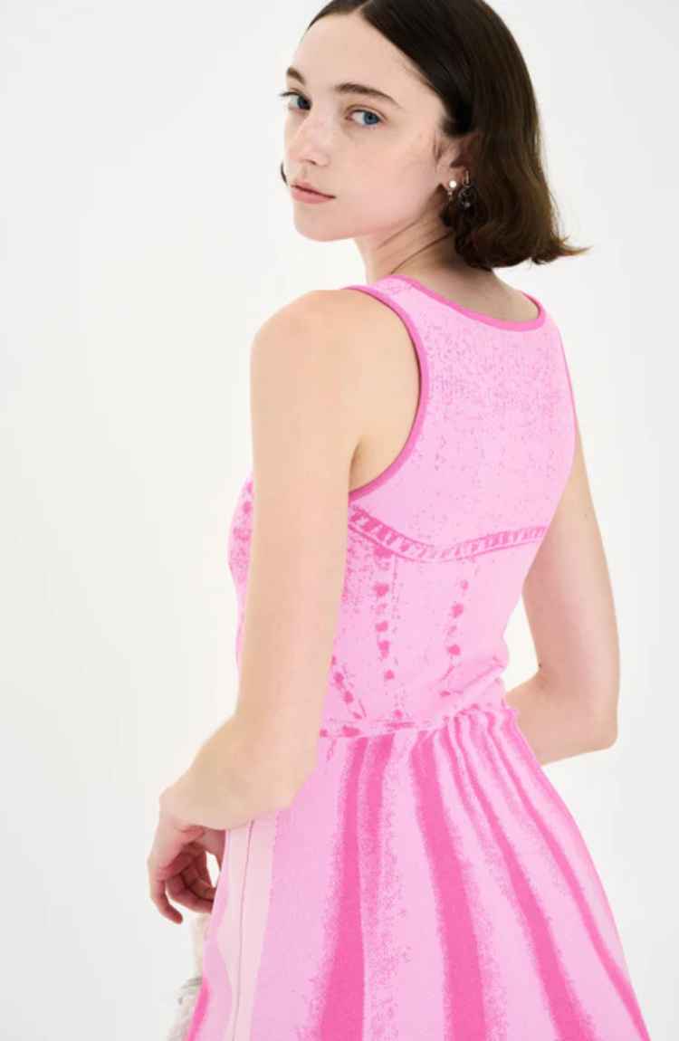 Poppy Denim Print Mini Tank Dress - Image 3