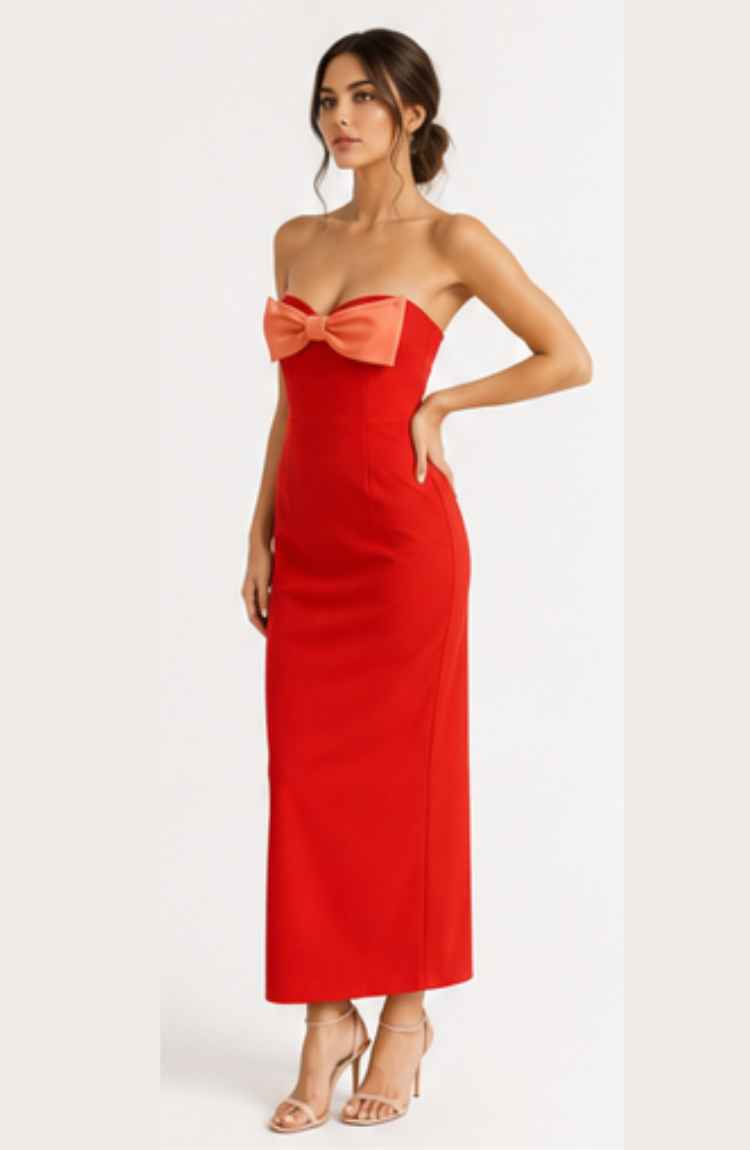 Elea Draped Midi Dress - Image 6