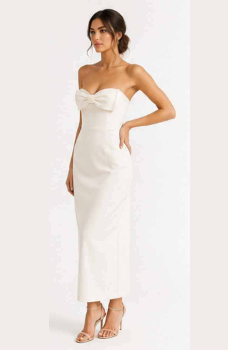 Elea Draped Midi Dress - Image 5